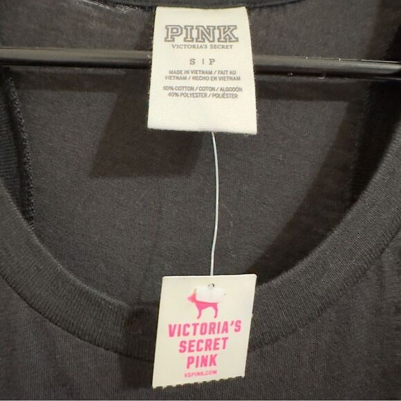 NWT VICTORIA’S SECRET PINK LOGO SEQUIN RACERBACK TROPICAL PRINT‎ TANK TOP SMALL - Picture 8 of 10